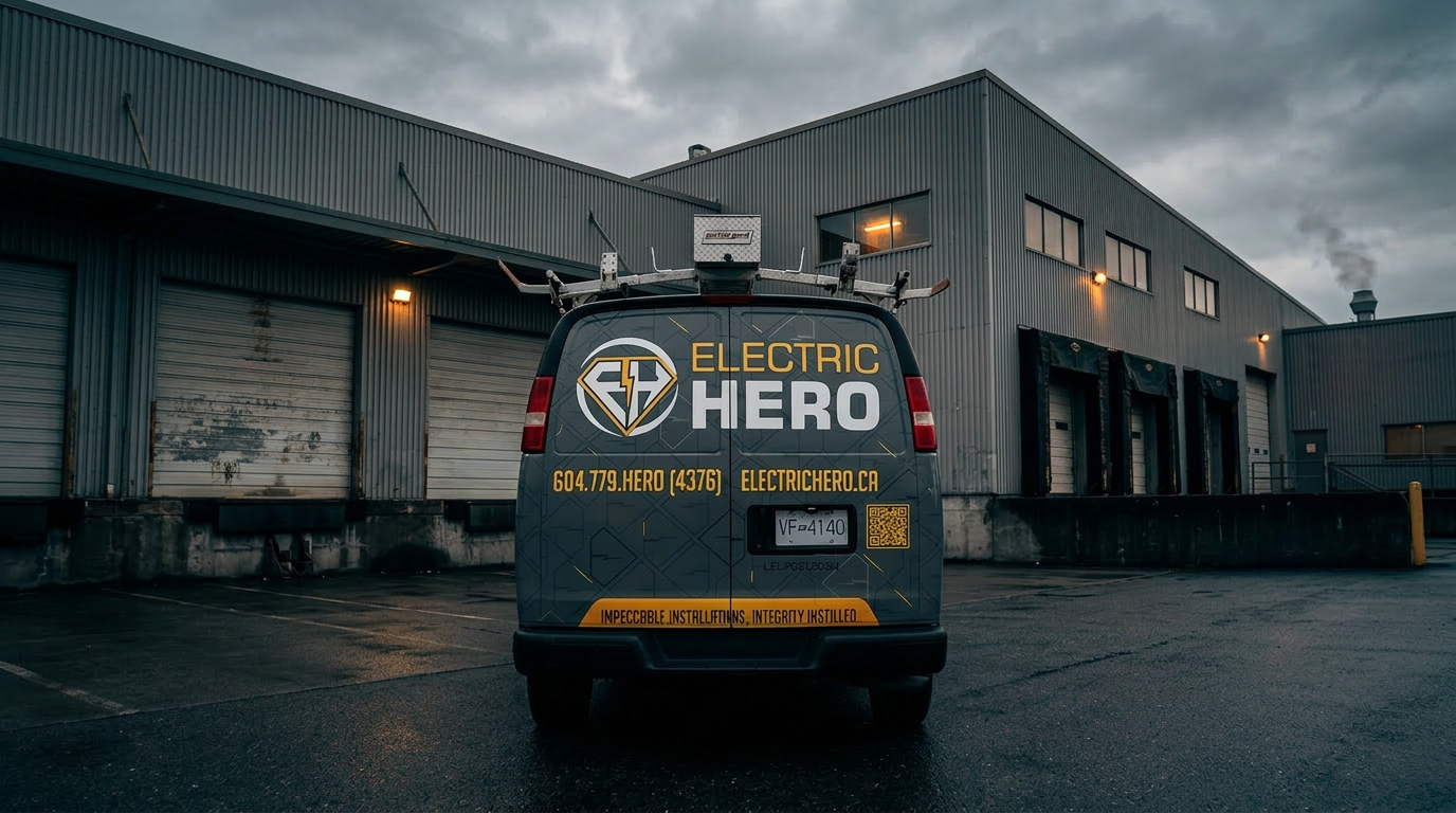 Electric Hero branded service van in Vancouver